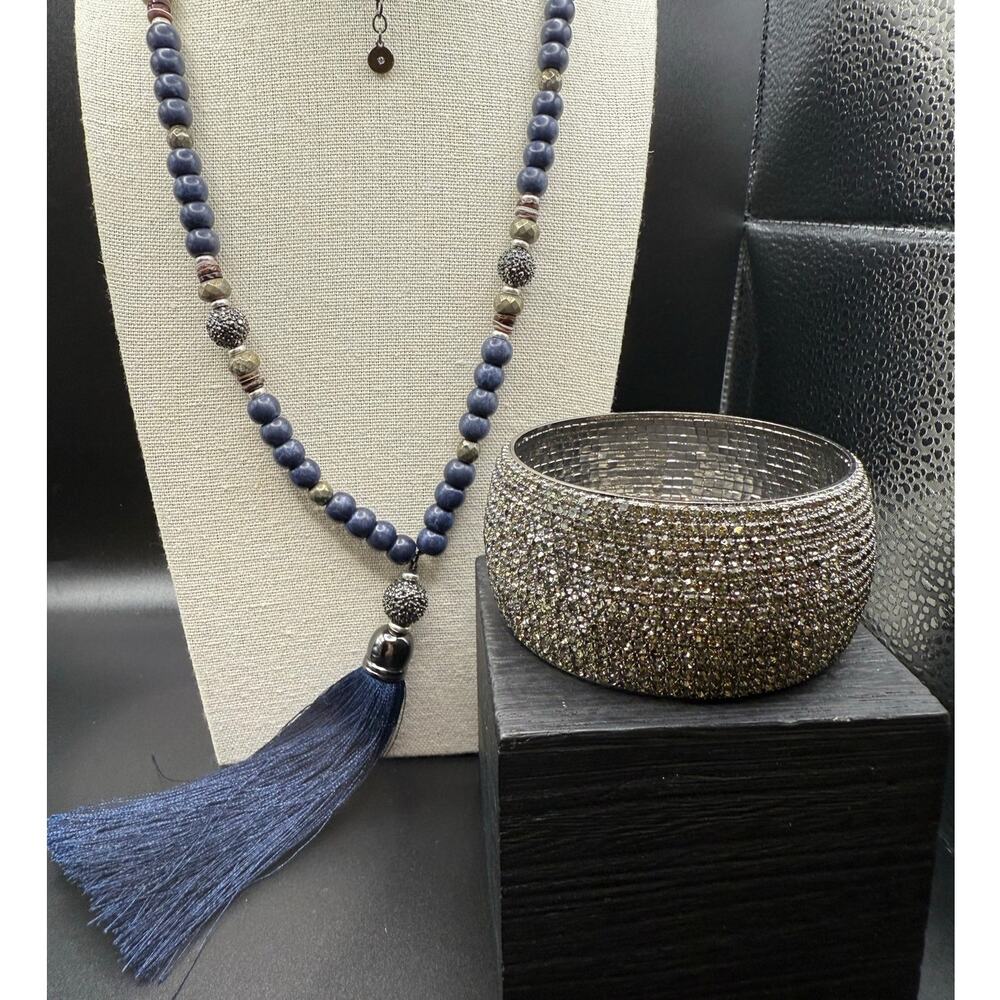 Stella & Dot Trove Tassel Necklace and Coordinating Bling Bangle